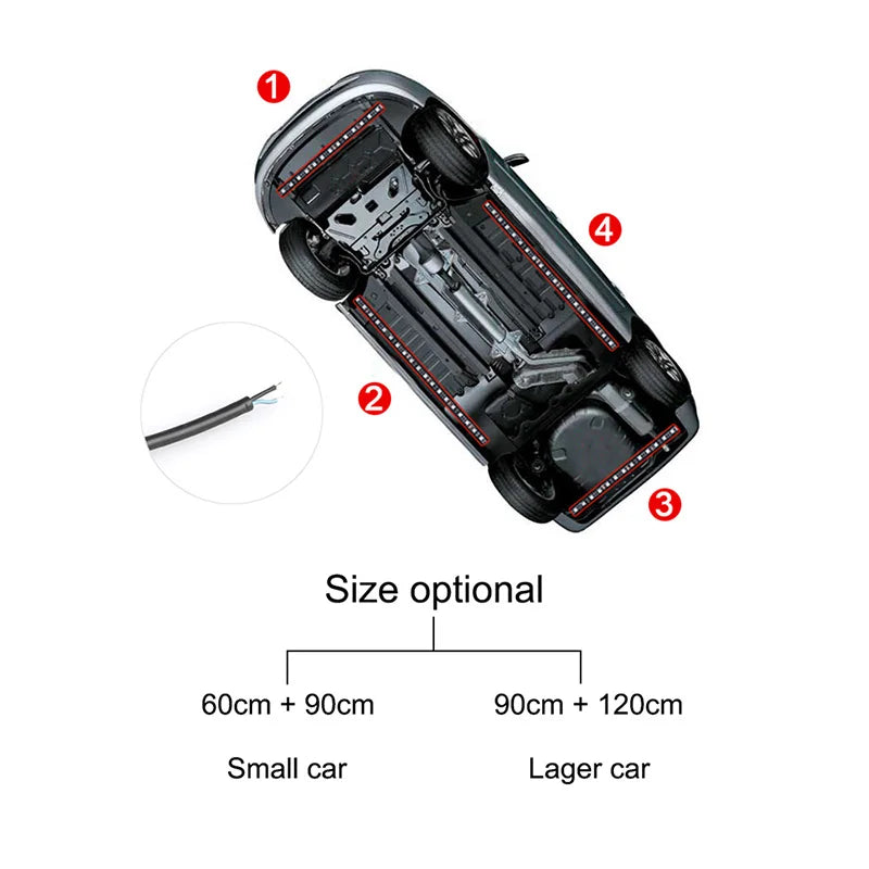 Car Flexible Underglow Strip Light LED Underbody APP Remote Sound Control RGB Neon Light Atmosphere Lamp Auto Decoration