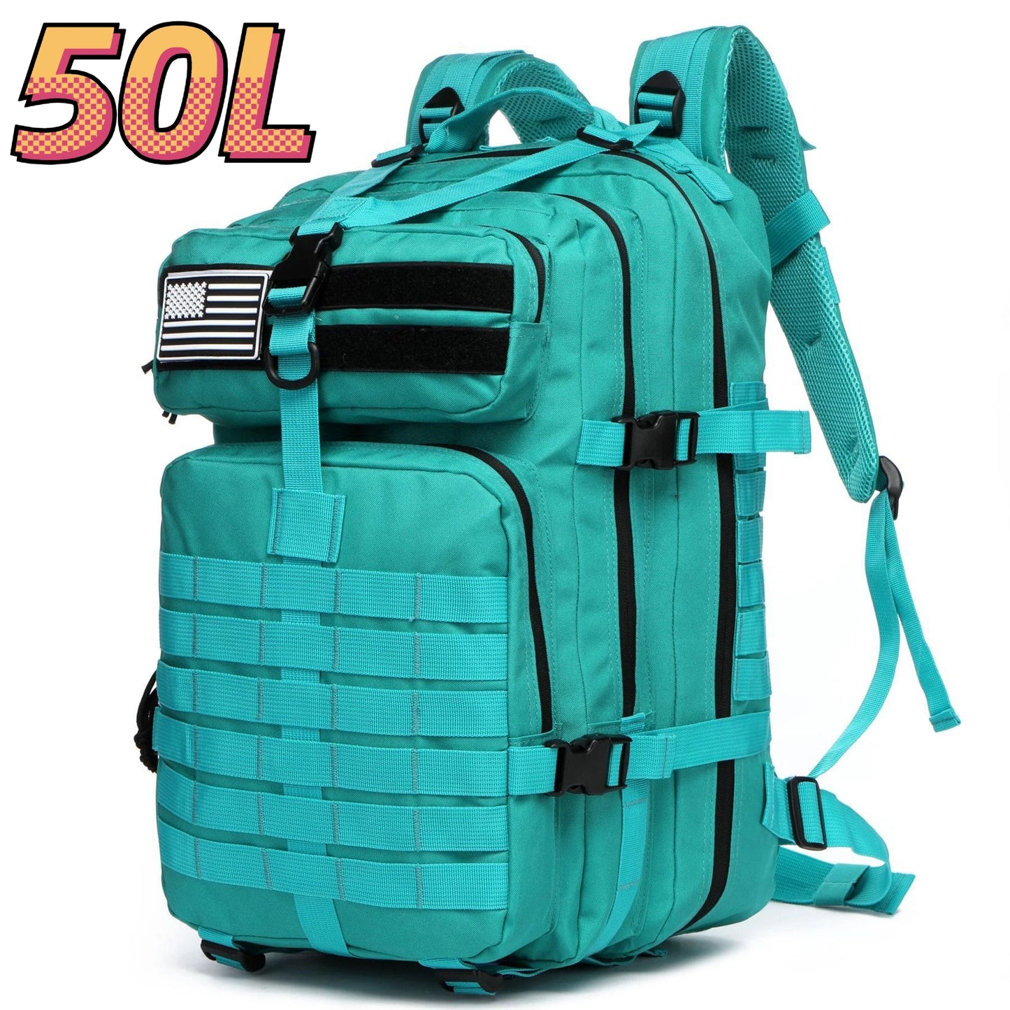 Mochila Táctica Impermeable de Nylon Reforzado – 25L / 50L para Trekking, Pesca, Caza y Camping 🎒🌲