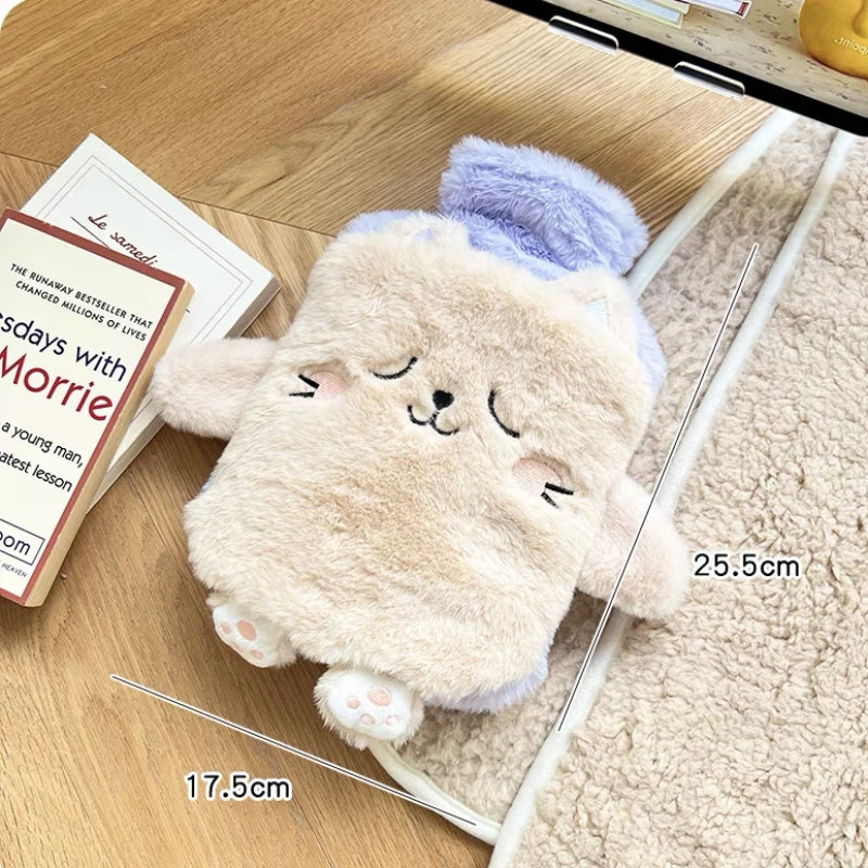 Bolsa de Agua Caliente de Peluche Kawaii – Calor Acogedor para Manos, Pies y Alivio del Dolor Menstrual 🌸🧸