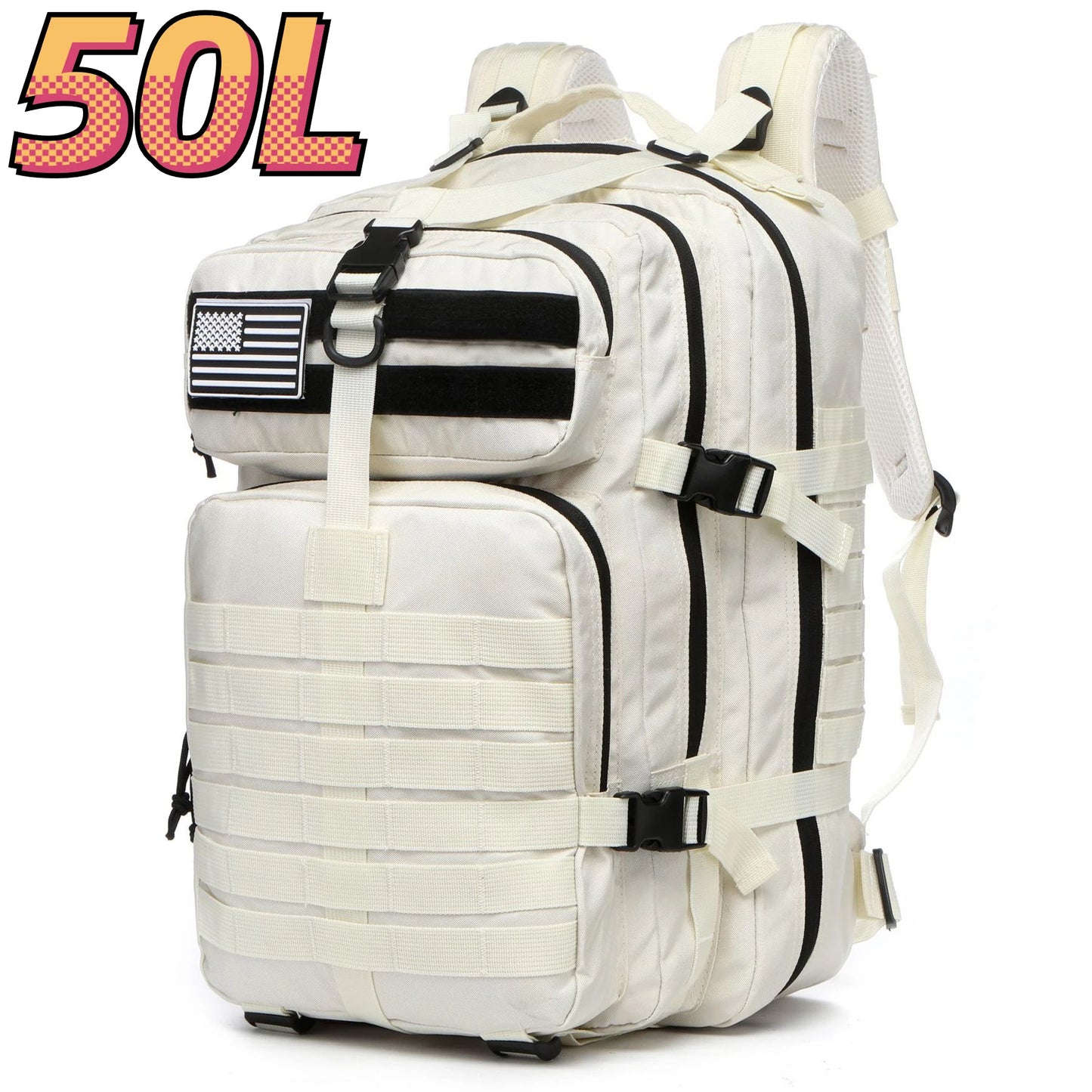 Mochila Táctica Impermeable de Nylon Reforzado – 25L / 50L para Trekking, Pesca, Caza y Camping 🎒🌲