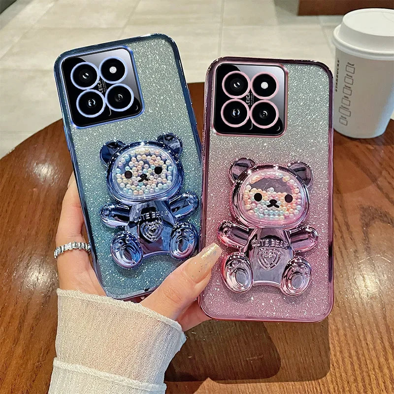 Funda Candy Bear con Soporte y Brillo para HONOR 200 / Smart 90 Lite