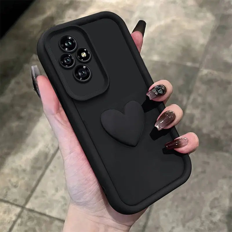Funda de Silicona Love Heart con Protección para Cámara – Compatible con Huawei Honor 200 / 100 / 90 / 80 / 70 / 60 Pro Lite
