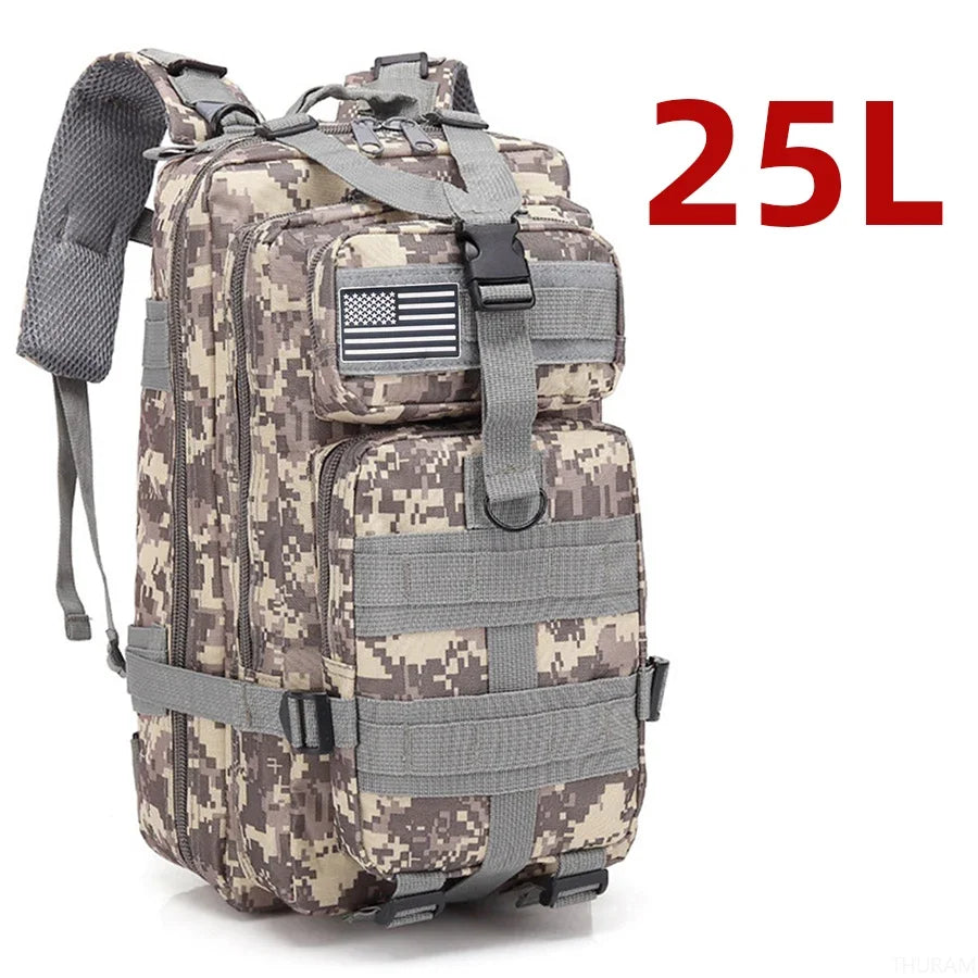 Mochila Táctica Impermeable de Nylon Reforzado – 25L / 50L para Trekking, Pesca, Caza y Camping 🎒🌲
