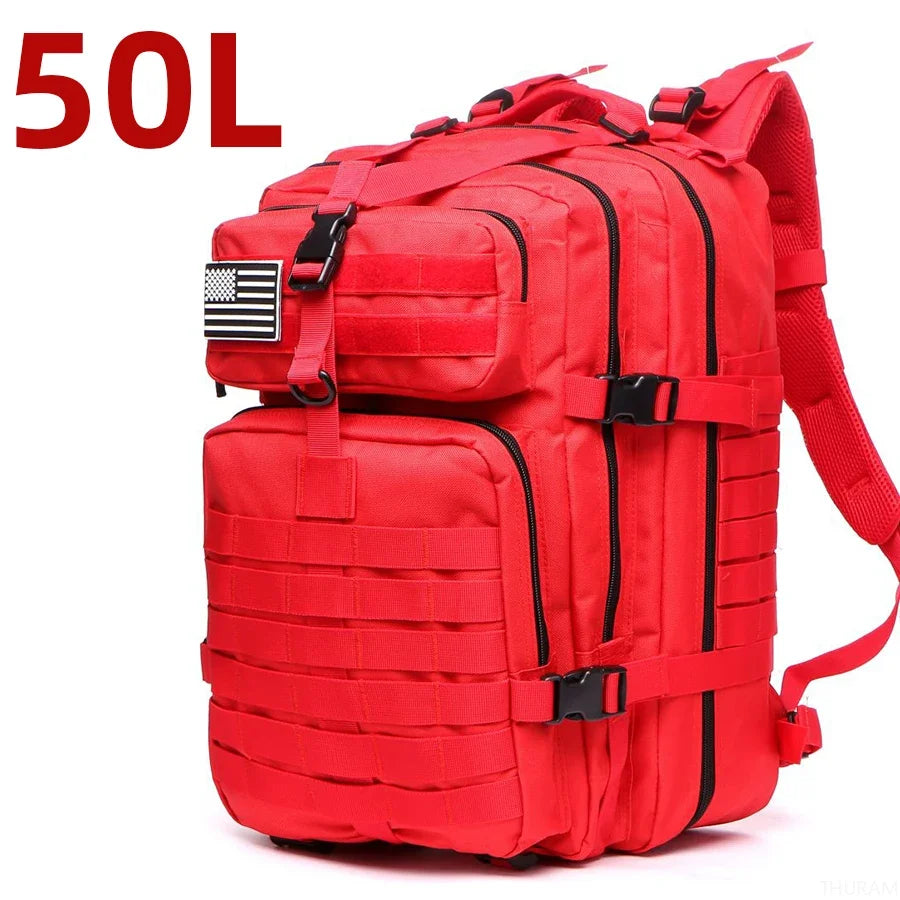 Mochila Táctica Impermeable de Nylon Reforzado – 25L / 50L para Trekking, Pesca, Caza y Camping 🎒🌲
