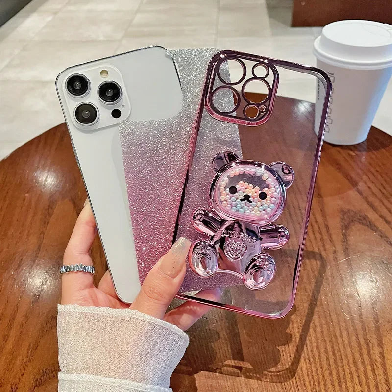 Funda Candy Bear con Soporte y Brillo para HONOR 200 / Smart 90 Lite