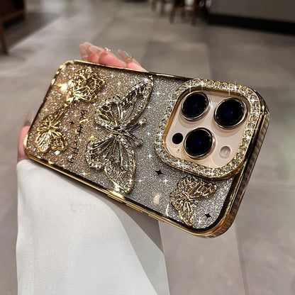 Funda de Silicona Transparente con Mariposa de Diamante: Lujo y Elegancia para tu iPhone 🦋💎