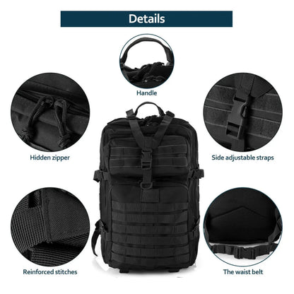 Mochila Táctica Impermeable de Nylon Reforzado – 25L / 50L para Trekking, Pesca, Caza y Camping 🎒🌲