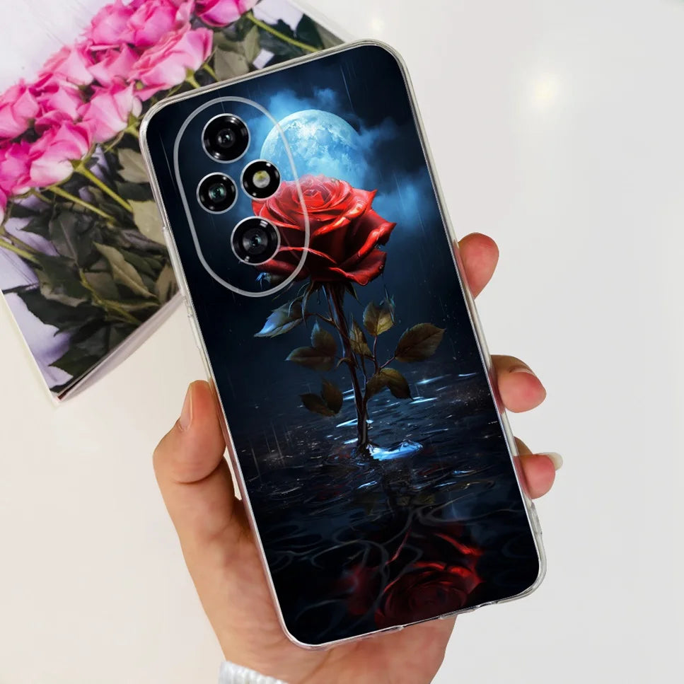 Nueva funda para Huawei Honor 200 6,7" Funda de silicona suave  con estampado de mariposas y flores para Honor 200 Lite 5G