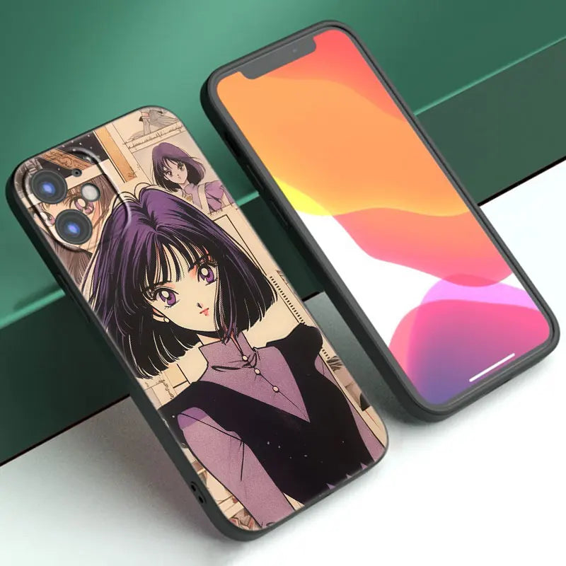 Funda de teléfono negra con diseño de Sailor Moon Anime para Teléfonos Móviles