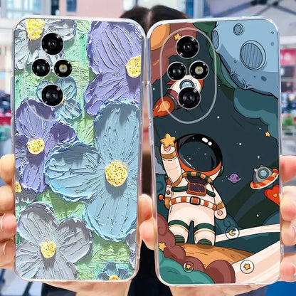 Nueva funda para Huawei Honor 200 6,7" Funda de silicona suave  con estampado de mariposas y flores para Honor 200 Lite 5G