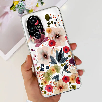 Nueva funda para Huawei Honor 200 6,7" Funda de silicona suave  con estampado de mariposas y flores para Honor 200 Lite 5G