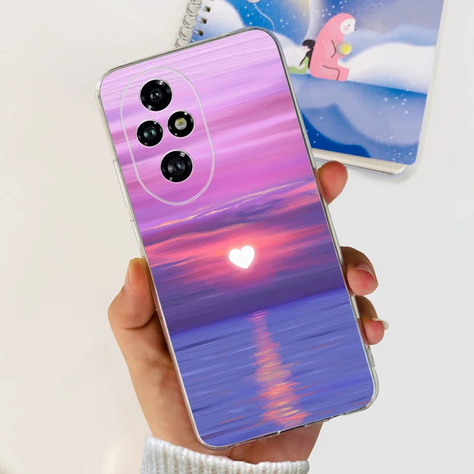 Nueva funda para Huawei Honor 200 6,7" Funda de silicona suave  con estampado de mariposas y flores para Honor 200 Lite 5G