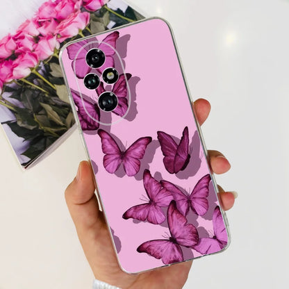 Nueva funda para Huawei Honor 200 6,7" Funda de silicona suave  con estampado de mariposas y flores para Honor 200 Lite 5G