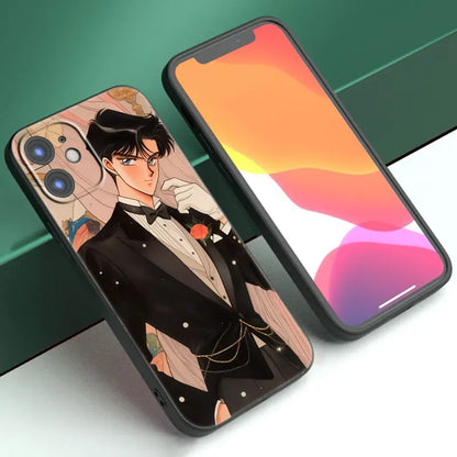 Funda de teléfono negra con diseño de Sailor Moon Anime para Teléfonos Móviles