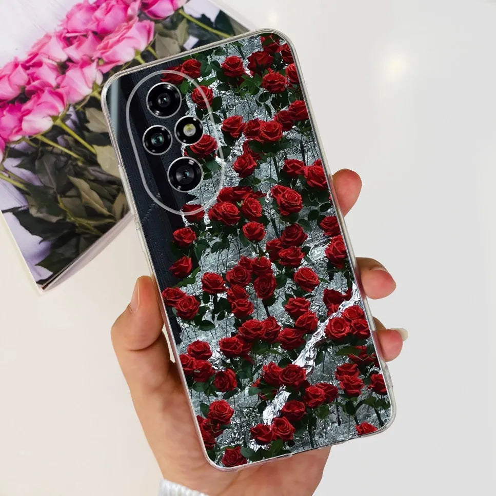 Nueva funda para Huawei Honor 200 6,7" Funda de silicona suave  con estampado de mariposas y flores para Honor 200 Lite 5G