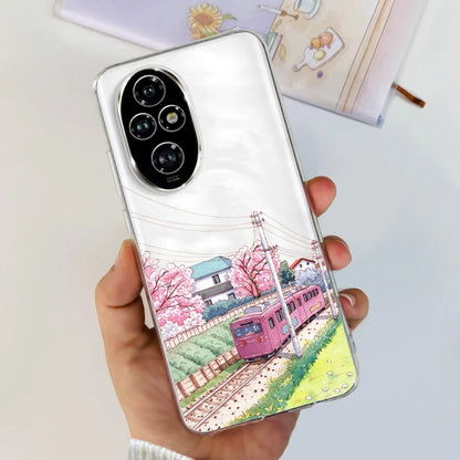 Nueva funda para Huawei Honor 200 6,7" Funda de silicona suave  con estampado de mariposas y flores para Honor 200 Lite 5G