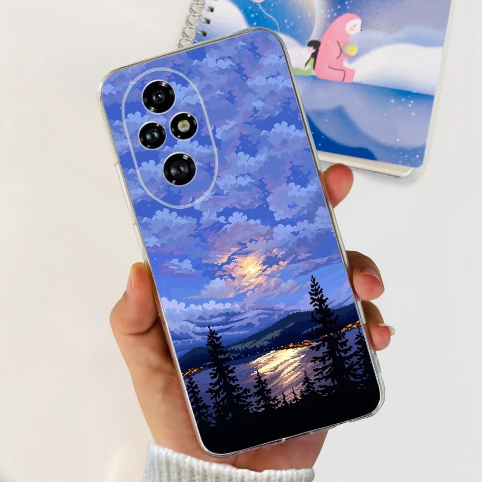 Nueva funda para Huawei Honor 200 6,7" Funda de silicona suave  con estampado de mariposas y flores para Honor 200 Lite 5G