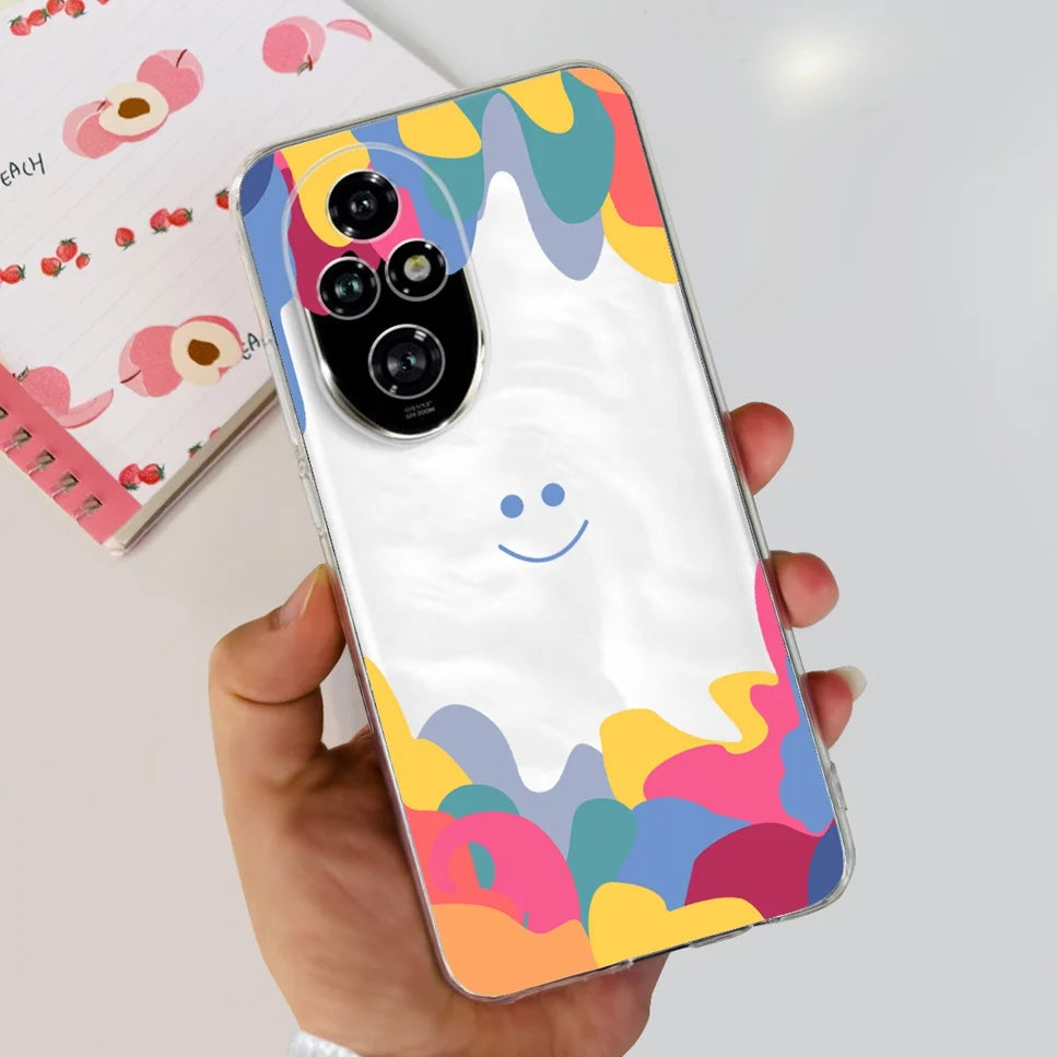 Nueva funda para Huawei Honor 200 6,7" Funda de silicona suave  con estampado de mariposas y flores para Honor 200 Lite 5G