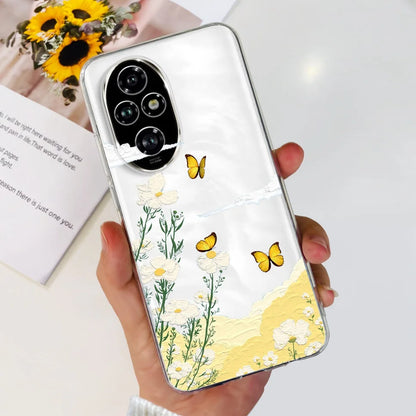 Nueva funda para Huawei Honor 200 6,7" Funda de silicona suave  con estampado de mariposas y flores para Honor 200 Lite 5G