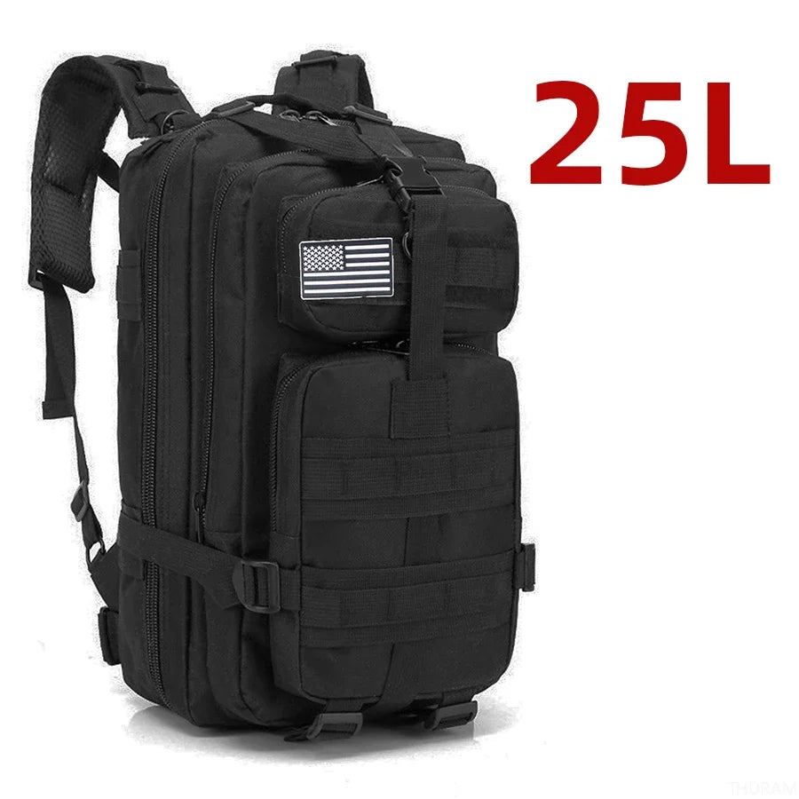 Mochila Táctica Impermeable de Nylon Reforzado – 25L / 50L para Trekking, Pesca, Caza y Camping 🎒🌲