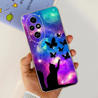 Nueva funda para Huawei Honor 200 6,7" Funda de silicona suave  con estampado de mariposas y flores para Honor 200 Lite 5G