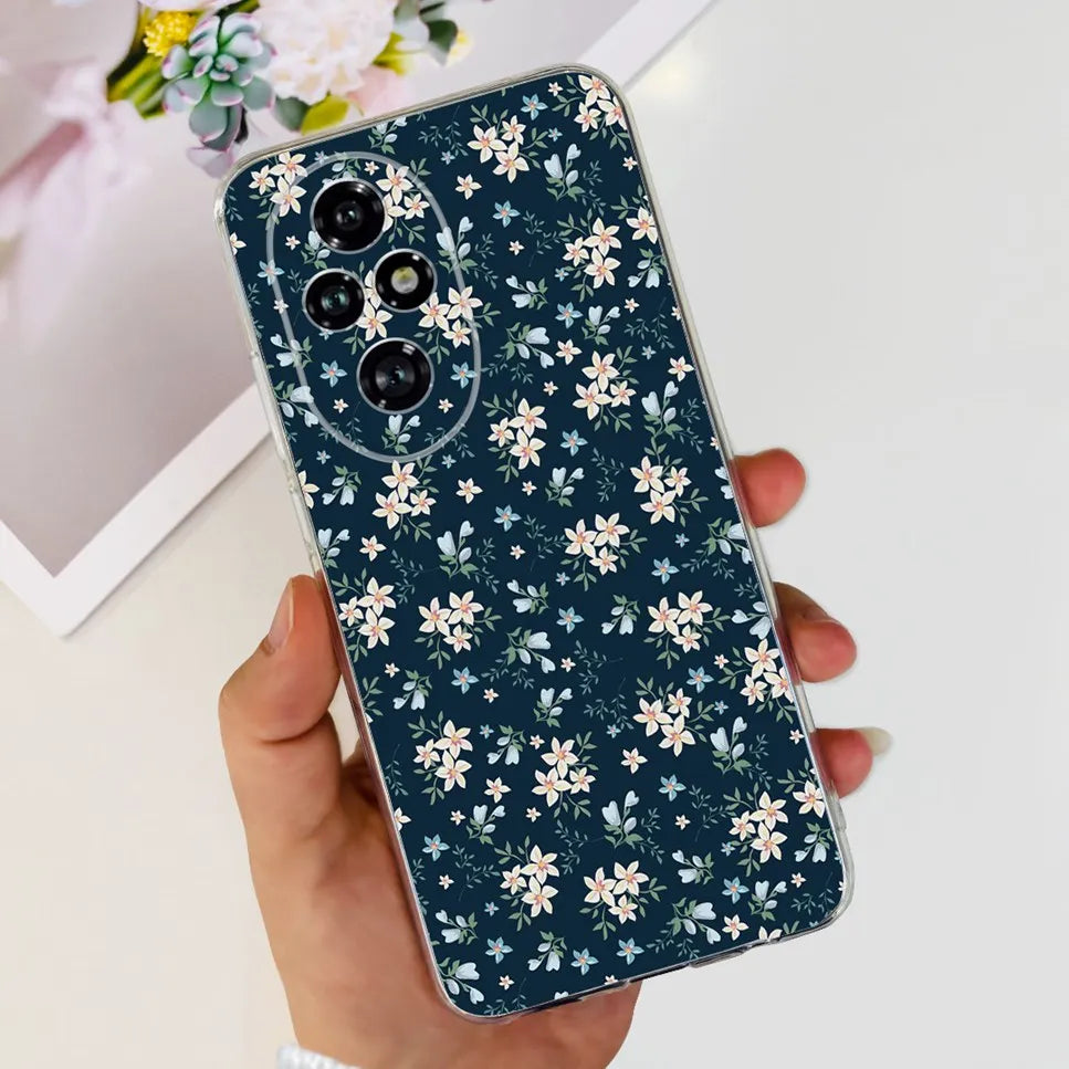 Nueva funda para Huawei Honor 200 6,7" Funda de silicona suave  con estampado de mariposas y flores para Honor 200 Lite 5G