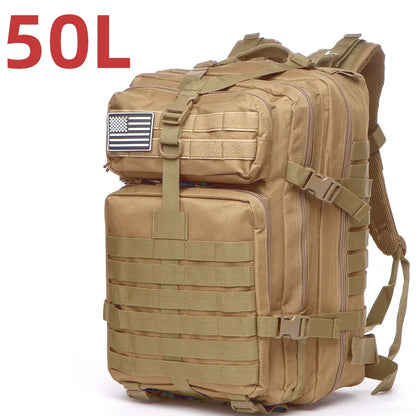 Mochila Táctica Impermeable de Nylon Reforzado – 25L / 50L para Trekking, Pesca, Caza y Camping 🎒🌲