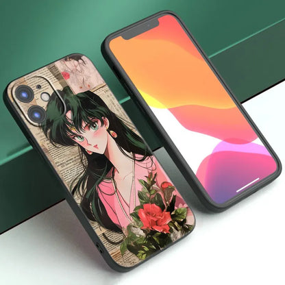 Funda de teléfono negra con diseño de Sailor Moon Anime para Teléfonos Móviles