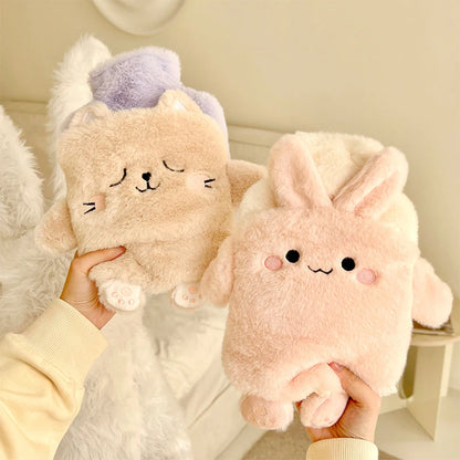 Bolsa de Agua Caliente de Peluche Kawaii – Calor Acogedor para Manos, Pies y Alivio del Dolor Menstrual 🌸🧸