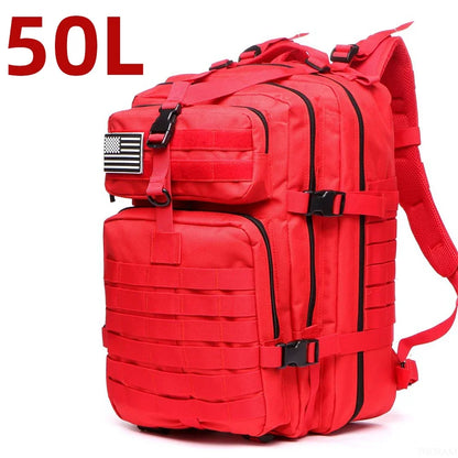 Mochila Táctica Impermeable de Nylon Reforzado – 25L / 50L para Trekking, Pesca, Caza y Camping 🎒🌲