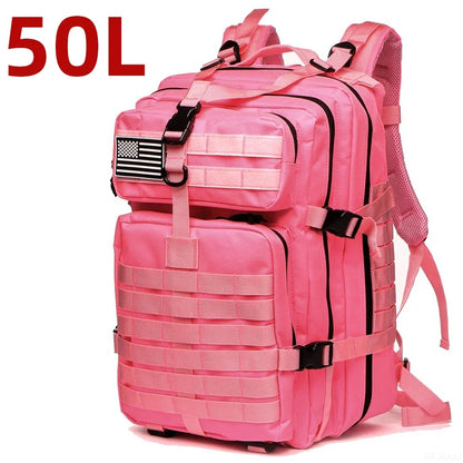 Mochila Táctica Impermeable de Nylon Reforzado – 25L / 50L para Trekking, Pesca, Caza y Camping 🎒🌲