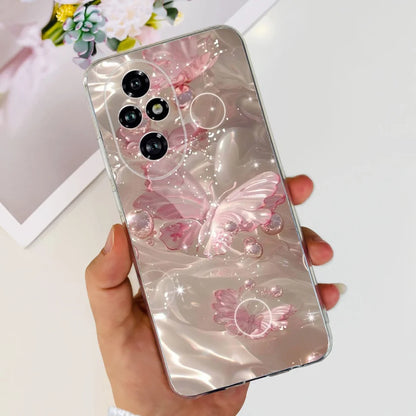 Nueva funda para Huawei Honor 200 6,7" Funda de silicona suave  con estampado de mariposas y flores para Honor 200 Lite 5G