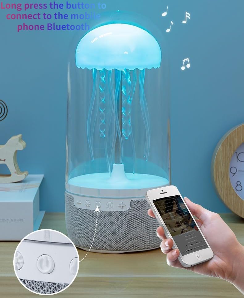 Jellyfish - Altavoz Bluetooth portátil con 7 colores de luces de atmósfera, emparejamiento envolvente, los tentáculos de la medusa se balancearán con la música, dorado